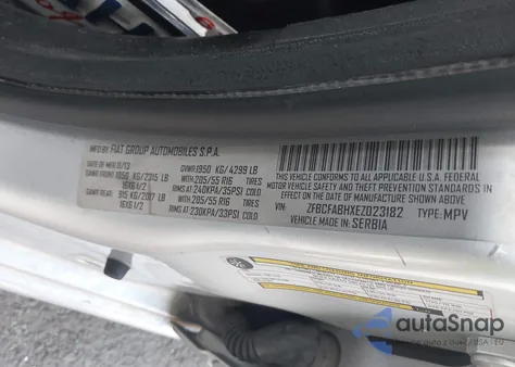 2014 Fiat 500L Easy z USA, uszkodzony, nr VIN ZFBCFABHXEZ023182